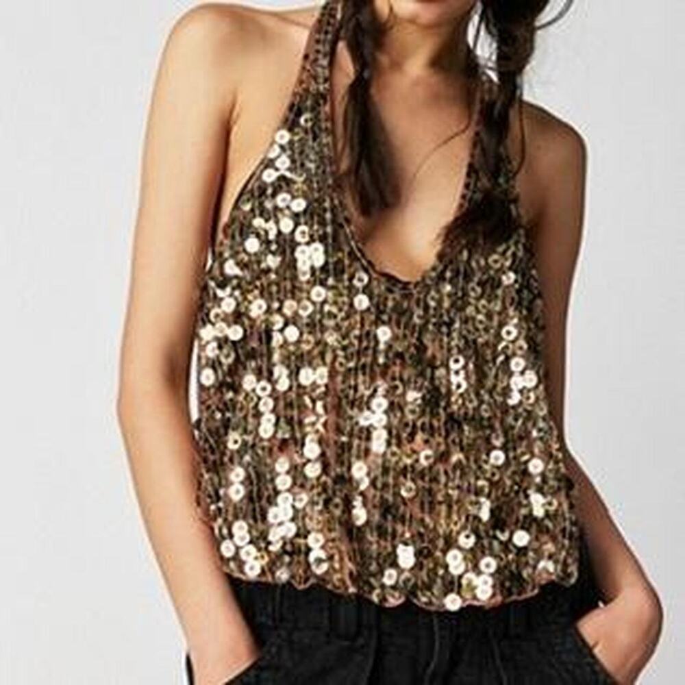 NWOT Free People Sequin Top XL